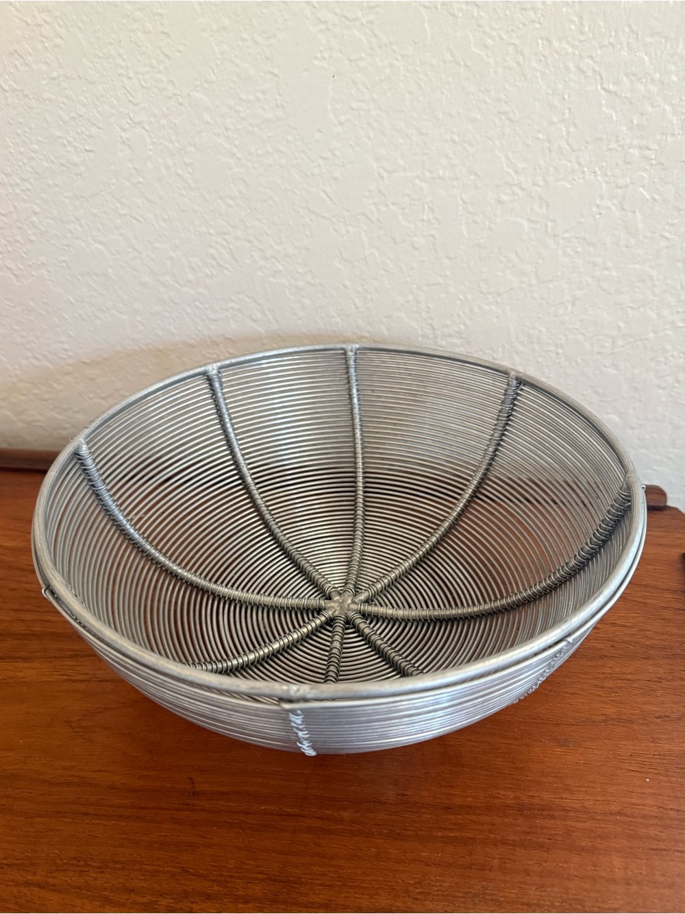 Handwoven Wire Decorative Bowl - Silver Tone